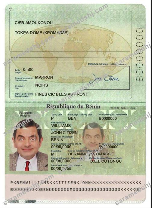 Benin passport